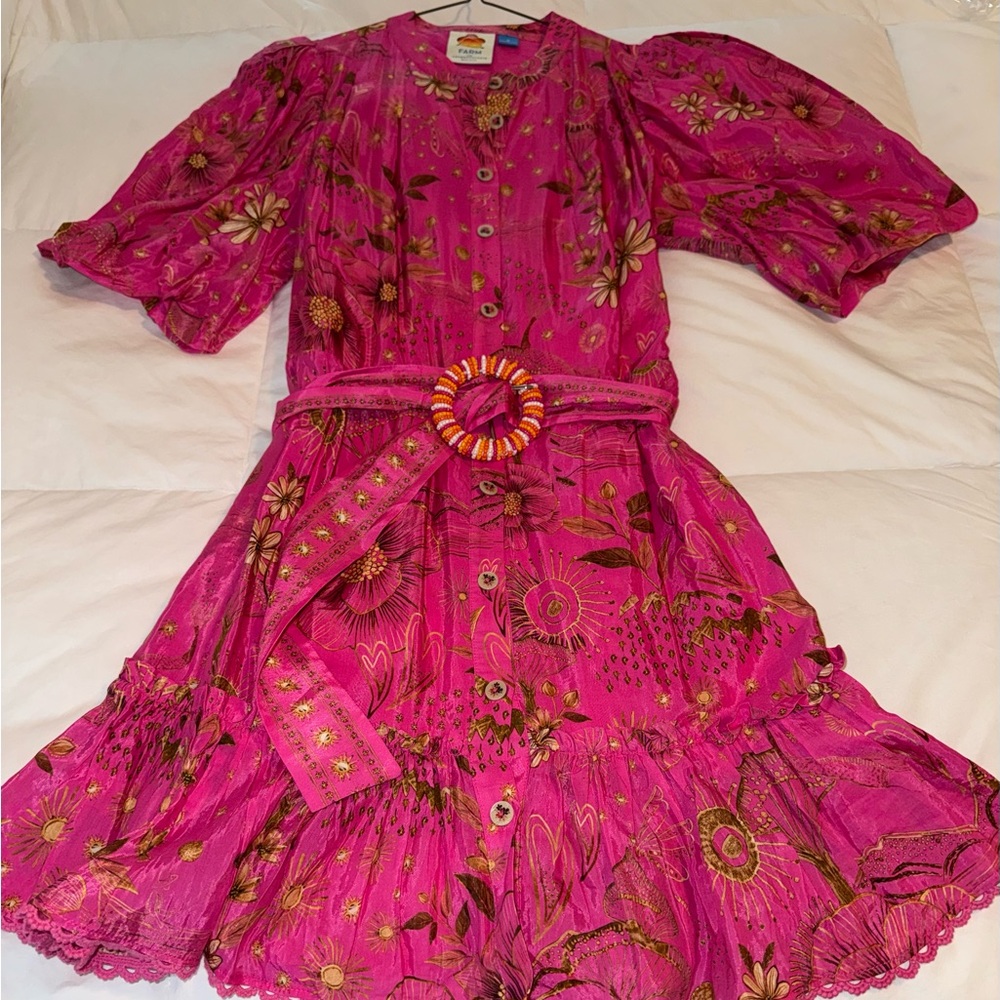 Anthropologie Fuchsia Floral Mini Dress